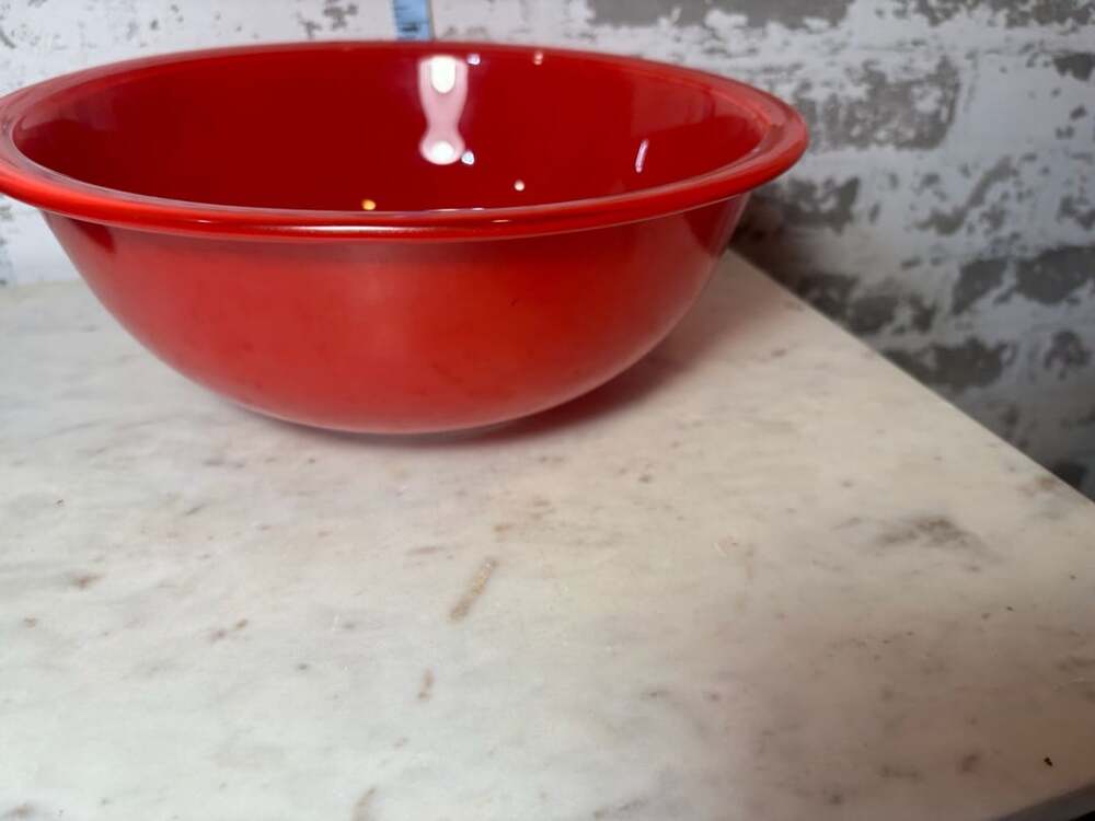 Corning Pyrex Red Mixing Bowl 352 Clear Bottom